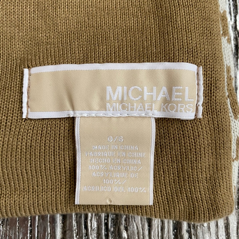 Michael Kors MK Logo Knit Scarf - Tan - Picture 3 of 5